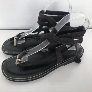 Lace up Gladiator style Sandals 
Dark Brown